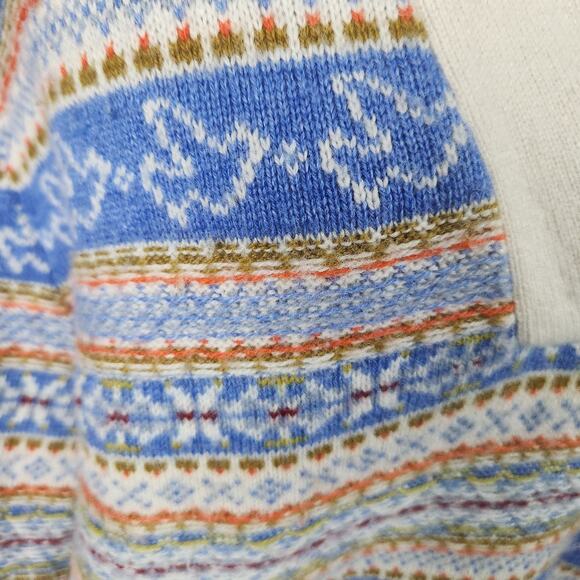 J. Crew Collared Fair Isle Sweater Lambswool Blend Long Sleeve Size Large - Picture 7 of 10